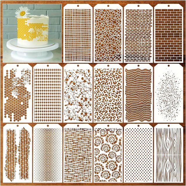 16-teiliges Schablonen-Set mit geometrischen und Blumen – waschbare, wiederverwendbare Kunstvorlagen für Heimwerkerarbeiten, Stoffe, Glas, Fliesen, Wanddekoration und mehr