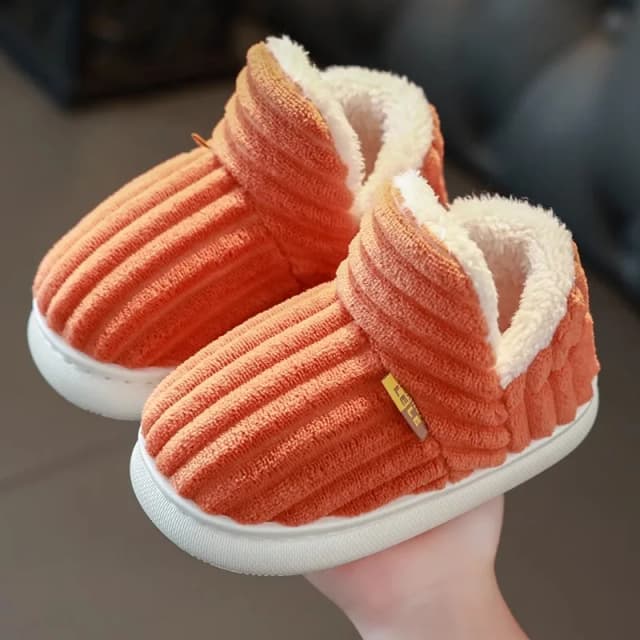 Winter-Eltern-Kind-Plüsch-warmer dicker Boden für Kinder zu Hause, rutschfeste Tasche mit Baumwollhausschuhen