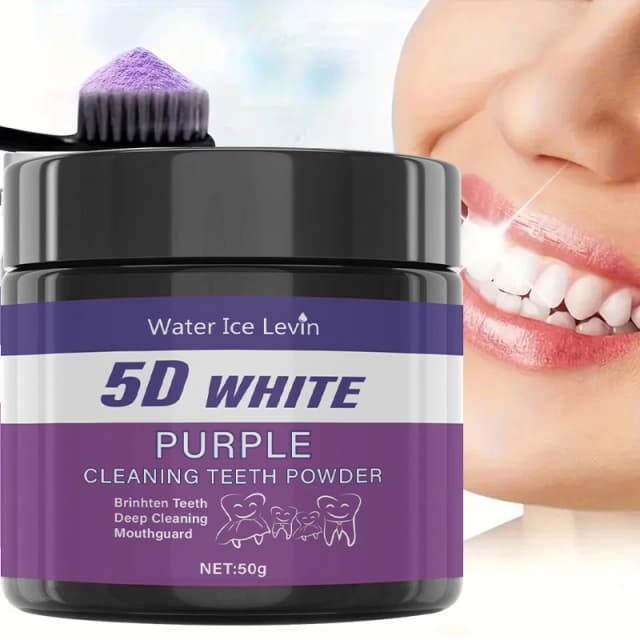 Water Ice Levin Purple Brightening Zahnpulver: Für eine tief 5D White Clean und Revitalizing Freshness.