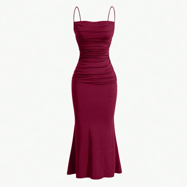Mia Muse Damen-Partykleider, Maxi-Spaghettiträger, elegant, schlank, für Abend, Hochzeit, Gast, mehrfarbig, Sommer-Milchmädchenkleider