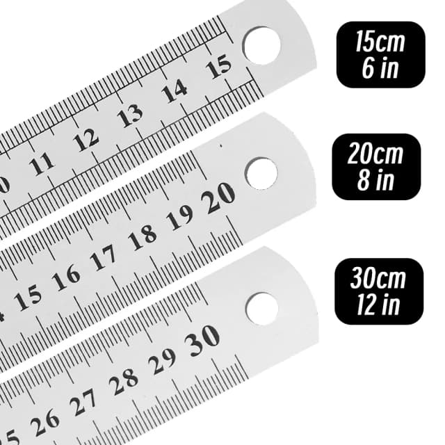 10P 15-30cm Edelstahl Metall Gerade Lineal Präzision Doppelseitige Präzision Messwerkzeug Skala Metrisches Lineal Zubehör