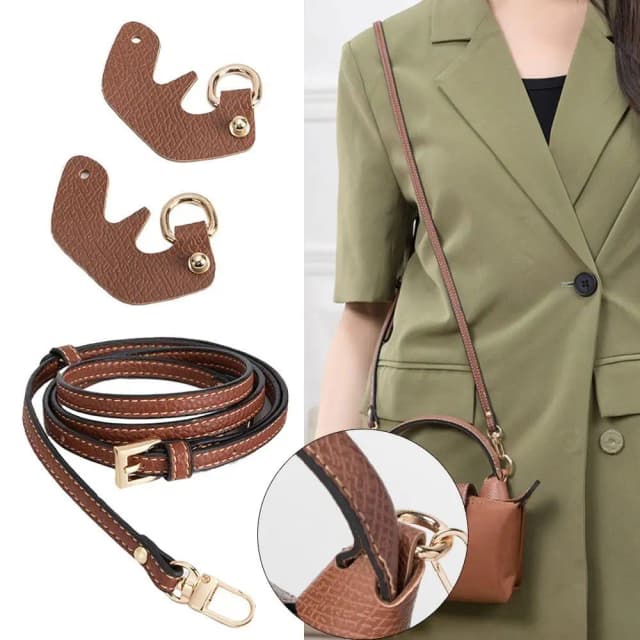 Leder Schulter gurt Cross body Konvertierung hängen Schnalle Punch-Free Bag Transformation Zubehör für Long champ Mini Bag Straps