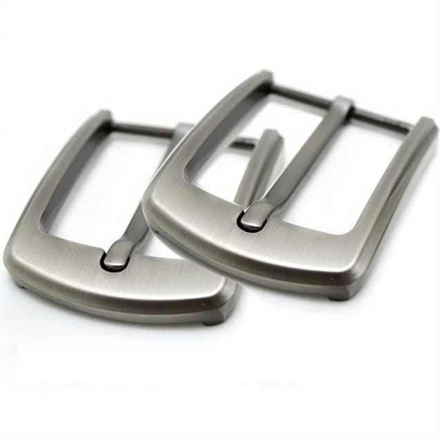 2 Stück 40 mm Zinklegierung Herren Casual Gürtelschnalle Endstange Fersenstangenschnalle Einzelstift Halbschnalle für Lederhandwerk Jeans Gurtband