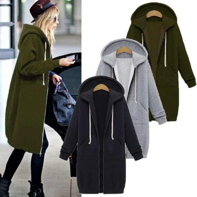 2025, Damen-Herbst-Winter-ThickenHoodies, Parkas, lose Kapuzenjacken, Reißverschlusstasche, Übergröße, Sweatshirt, Sportkleider, Oberbekleidung