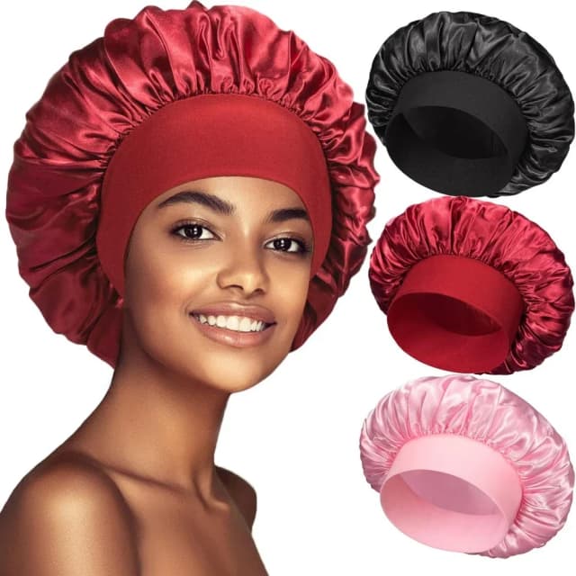 Neue frauen Satin Solide Breitkrempige Schlaf Hut Unisex Kopf Wrap Elastische Band Kappe Haarpflege Motorhaube Nacht Hut motorhaube De Nuit