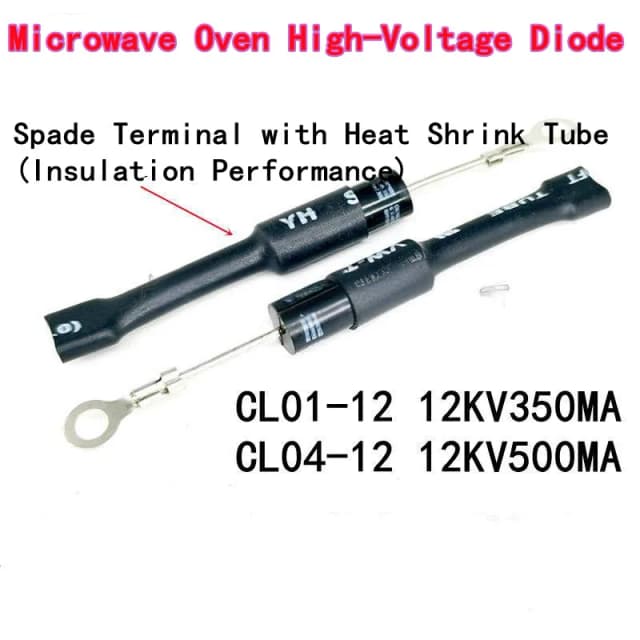 10 Stück Mikrowellen-Hochspannungsdiode CL01-12 mit Anschluss und Schrumpfschlauch, 12KV Hochspannungs-Silizium-Stapel-Pellet CL04-12