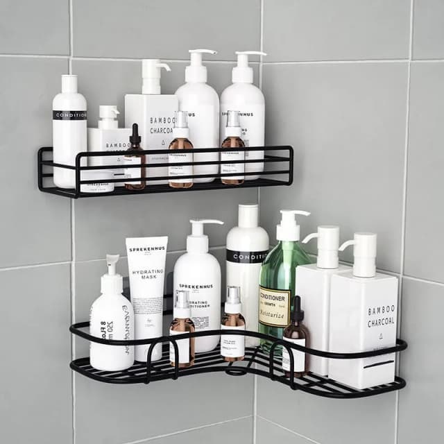 Badezimmer regal Dusch regal Shampoo Aufbewahrung regal Küchen gewürz Eck regal ohne Stanz Wand regal Badezimmer zubehör