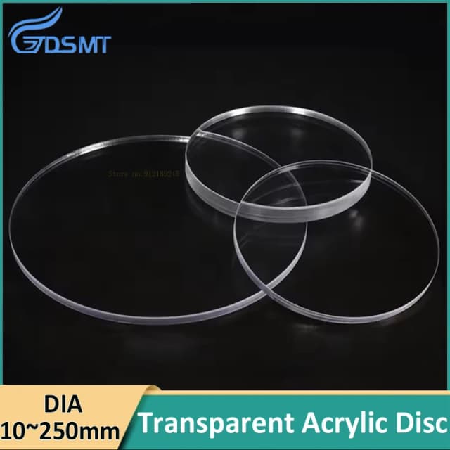 1 mm ~ 10 mm dick, transparente Acrylscheibe, rundes organisches Glas, PMMA-Material, klares DIY-Material