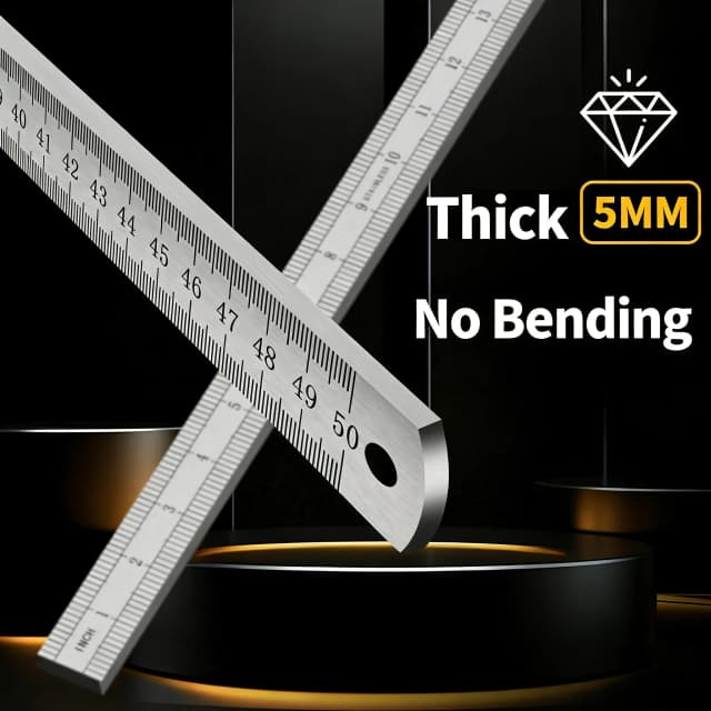 5mm Geschmiedetes Longquan-Stahllineal |   Industrielles Kfz-Messwerkzeug |   Ultra-Dickes Mehrzweck-Schneidemesser mit Gerader Klinge