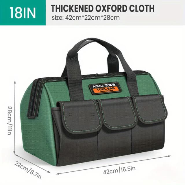Wasserdichte 18-Zoll-Oxford-Leinentasche, multifunktionale Werkzeugtasche, verschleißfeste Werkzeugreparatur-Aufbewahrung, große Kapazität, Elektrikertasche