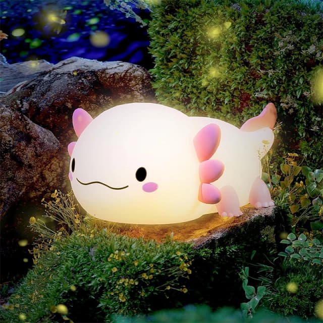 Niedliches Axolotl-Nachtlicht, Silikon-Schlaflampe für Kinderzimmer, Touch-Control-Nachtlichter, wiederaufladbare USB-Tischlampe für Babys und Kinder
