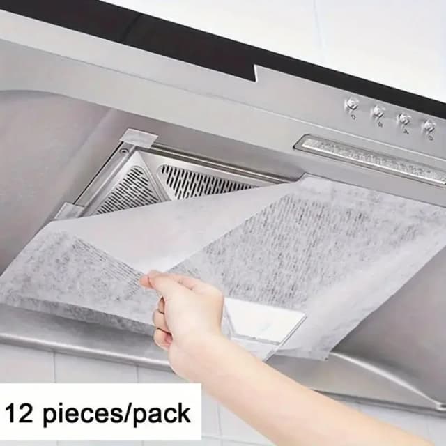 12 stücke Einweg Haube Öl Filter Papier Vlies Dunstabzugshaube Extractor Fan Filter Küche Haube Fett Anti Öl Baumwolle