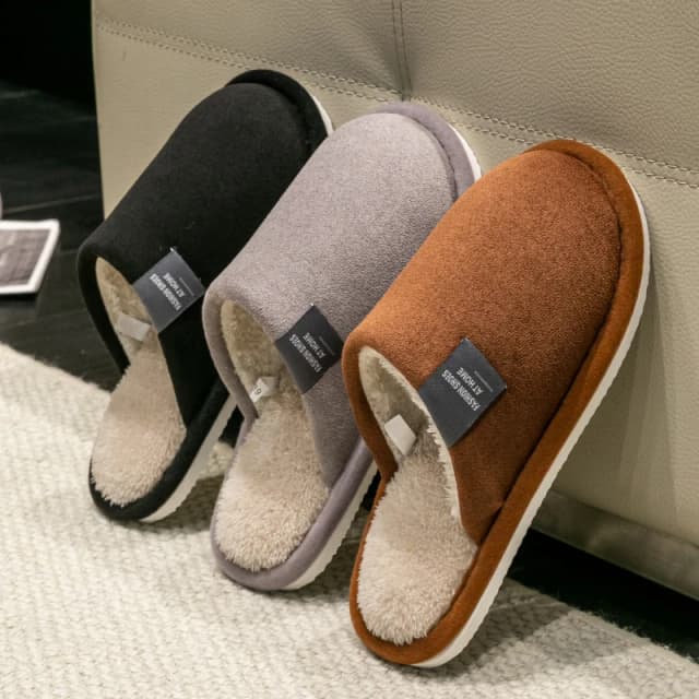 Winter Warme Hausschuhe Männer Haus Nicht Slip Weiche Schuhe Bequeme Flache Ferse Hause Innen Schlafzimmer Plüsch Hausschuhe Schlafzimmer Weibliche schuhe