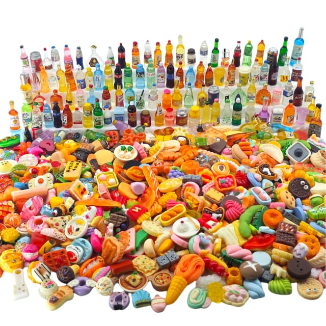 Mini Lebensmittel Spielzeug Trinken Flasche Spielzeug Mixed Stil Harz Lebensmittel Puppen Küche Pretend Spielen Mini Lebensmittel Puppen DIY Zubehör Für Kinder