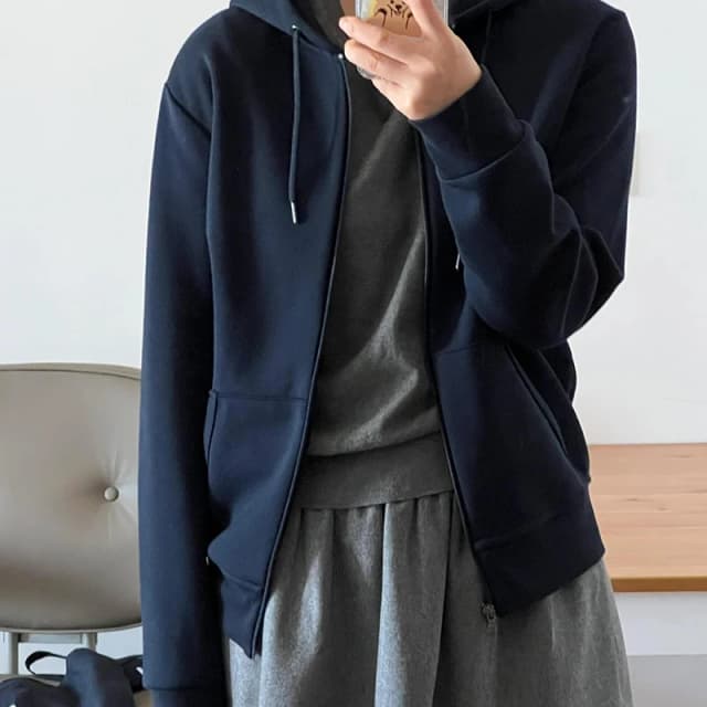 Herbst Neue männer und frauen Einfache Zipper Sweatshirt Lange Ärmeln Tasche Mit Kapuze Täglichen Vielseitig Einfarbig Baumwolle Sweatshirt