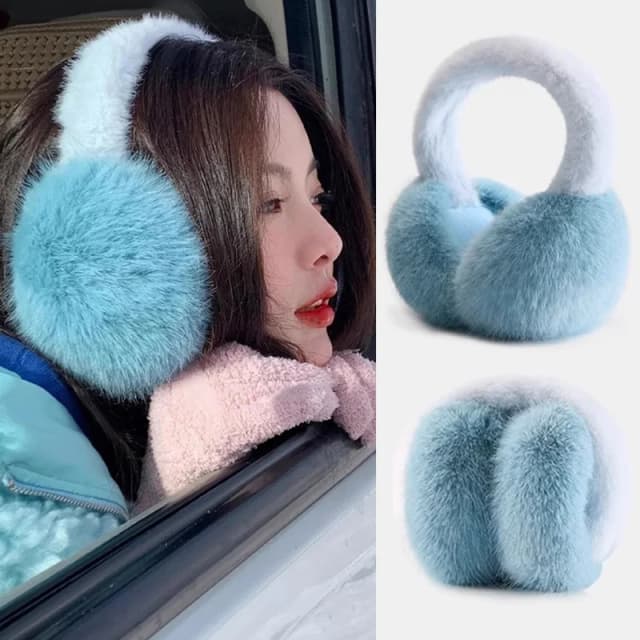 Harajuku Schöne Plüsch Winddicht Ohrenschützer Gehörschutz Falten Verdicken Lange Plüsch Ohrenschützer für Frauen Männer Winter Warme Earflap