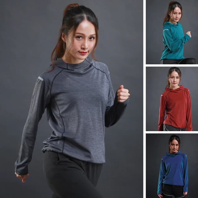 Damenjacke, Kapuzenpullover, langärmelig, T-Shirts, Lauftrainingskleidung, schnell trocknend, atmungsaktiv, Sport-T-Shirt für Damen