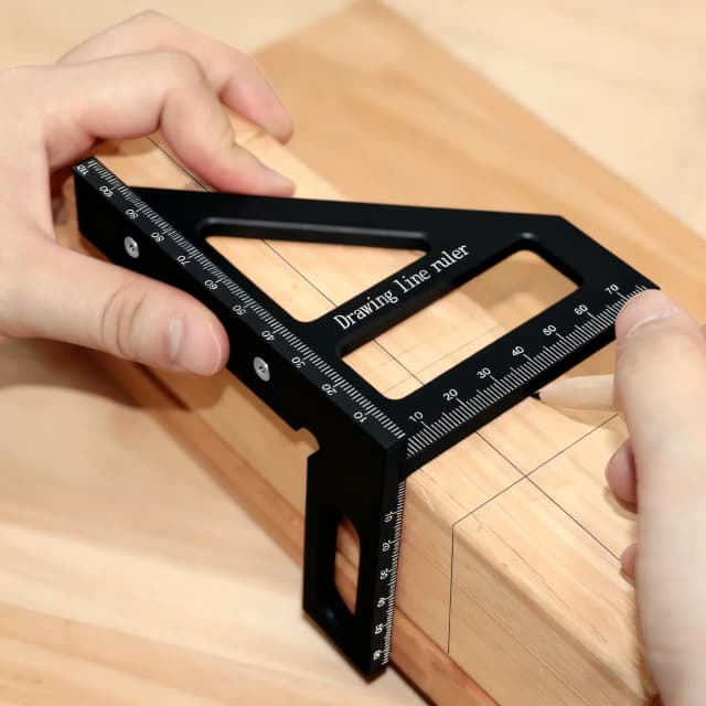 45 ° /90 °   3D-Gehrungsdreieckslineal, quadratischer Winkelmesser aus Kunststoff mit mehreren Winkeln für Tischlerei, Layout, Messen, Zeichnung, Linie, DIY-Handwerkzeug