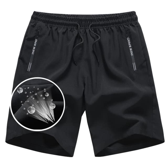 Neueste Sommer-Shorts für Herren Gym Sport Laufen Fitness Workout Kurze Hosen Atmungsaktiv Schnelltrocknend mit Kordelzug Herrenshorts Schwarz