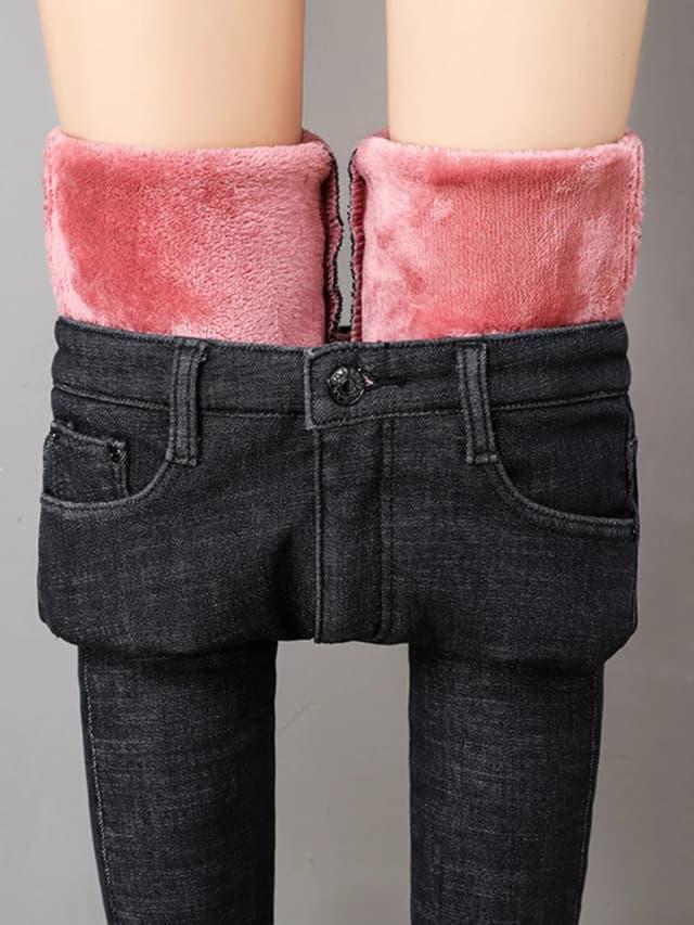 Dicke Damenjeans mit hoher Taille, Stretch-Skinny-Bleistifthose, weibliche Jeanshose, Herbst- und Wintermode