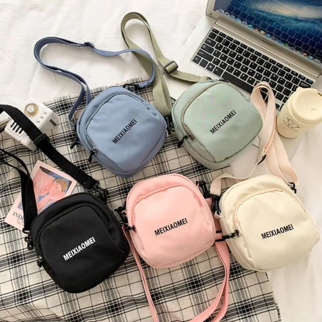 Mode Lässig Zipper Telefon Beutel Einfarbig Leinwand Mini Handtasche Schulter Tasche Umhängetasche Reise Umhängetasche Für Frauen Männer