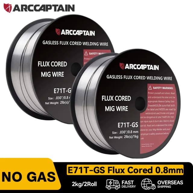 2 kg 0,8 mm Flussmittelfüllung ohne Gas MIG-Schweißdraht Kohlenstoffstahl selbstschirmt E71T-GS Lötzubehör für MIG-Schweißgerät