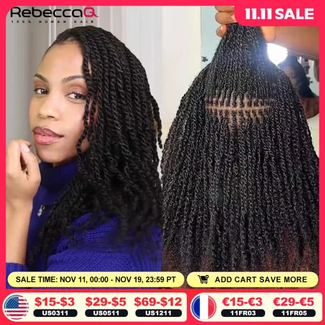 QVR Afro Kinky Bulk Hair No Attachment QVR Afro Curly Bulk Echthaar Rebecca Virgin Remy Dreadlock Natural Color Braids Hair