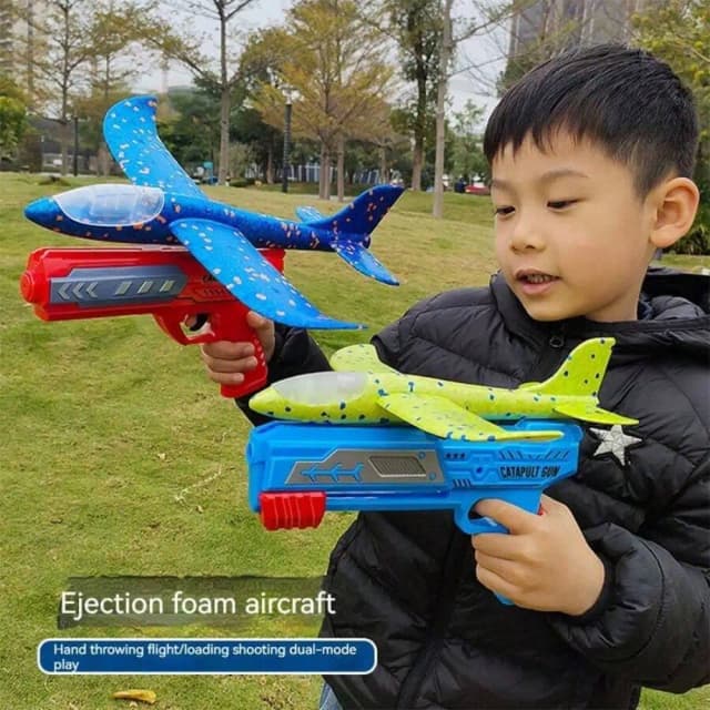 Katapultflugzeuge für Kinder, Schaumstoffflugzeuge, Segelflugzeuge, fliegendes Eltern-Kind-Outdoor-Schießspielzeug (separate Zubehörpakete zum Kauf)