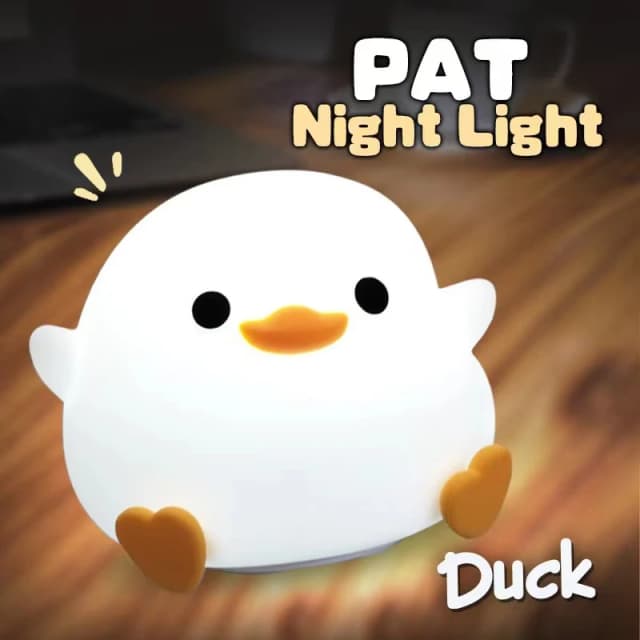 DoDo Duck Nachtlicht, süße Entenlampe, wiederaufladbares dimmbares Nachtlicht, Silikon-LED-Nachttischlampe für Kinderzimmer, berührungsempfindlich