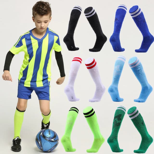 Kinder Fußball Fußball Socken Strümpfe Hohe Qualität Lange Röhre Knie Baumwolle Legging Baseball Laufen Sport Junge Mädchen Kinder Socken