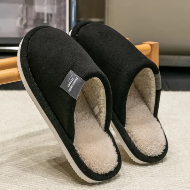 Haushalt Indoor Herren Hausschuhe Herbst und Winter Home Boden für Gäste Leichte, leise, rutschfeste Wildlederstoff-Paarschuhe