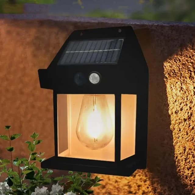 Solar-Wolfram-Nachtlampe, intelligenter Bewegungsmelder, Wandlampe, 3 Beleuchtungsmodi, wasserdicht, für Hof, Garten, Dekoration, Laterne