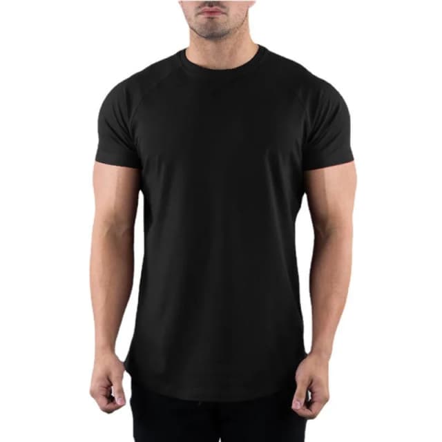 Herren Slim Fit Sport Kurzarm T-Shirt Europäische und amerikanische Sommermode O-Ausschnitt Schnelltrocknendes elastisches Gym Fitness T-Shirt