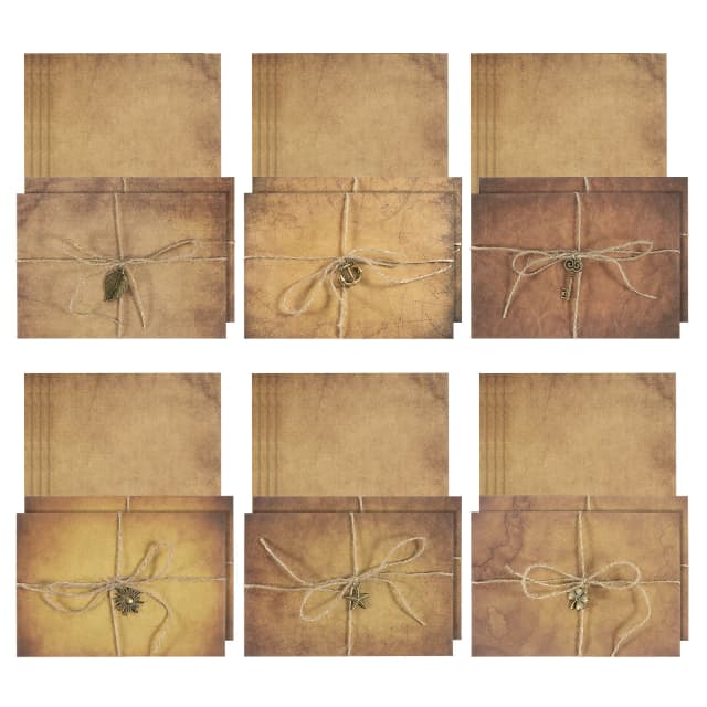 10/20/24Set Vintage Geschenk karte Umschläge Set 150 g v Klappe Weihnachts karte Umschlag mit Brief Rose Blatt/Boot/Sonne/Schlüssel Zubehör