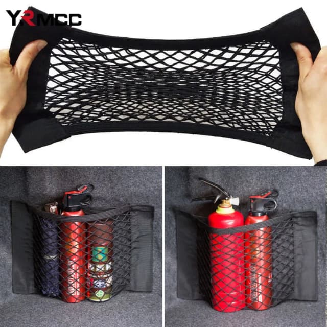 Auto Zurück Hinten Stamm Tasche Organizer Mesh Net Auto Sitz Zurück Lagerung Tasche Tasche Universal Auto Verstauen Aufräumen Elastische String Net
