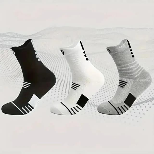 3 Paar Herren-Performance-Sportsocken, bequeme Passform, gepolsterte, atmungsaktive Socken für Outdoor-Laufen, Wandern, Sport