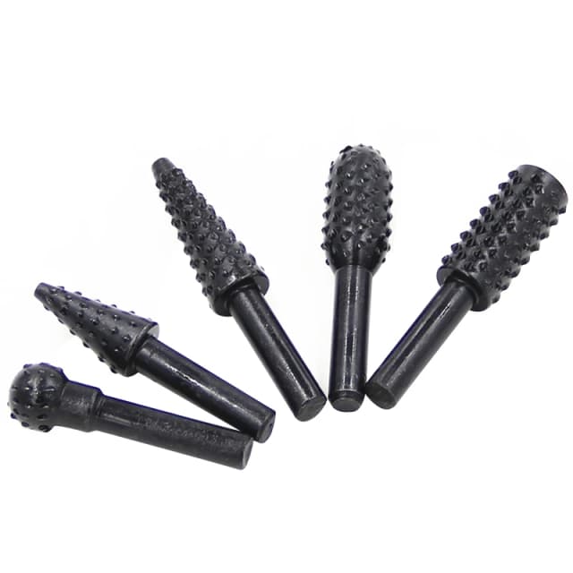 5pc Schwarz Holzbearbeitung Wolf Zahn Stick Dreh Datei DIY Schleifen Zubehör Set Elektrische Schleifen Kopf Werkzeug