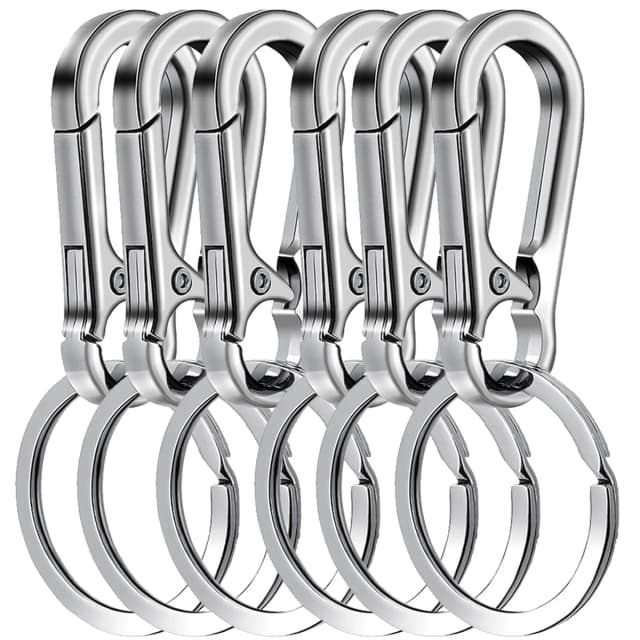 6 Stücke Karabiner Clip Schlüsselanhänger Metall Karabiner Form Schlüsselanhänger Schlüsselanhänger Schlüsselhalter Clips Hakenhalter Organizer für Autoschlüssel Finder