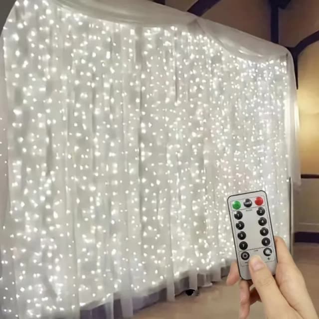 USB-Fernbedienung, Weihnachtsfee-Vorhang, Lichter, 8 Modi, für Urlaub, Schlafzimmer, Hochzeit, Weihnachtsbaum, Fensterdekoration