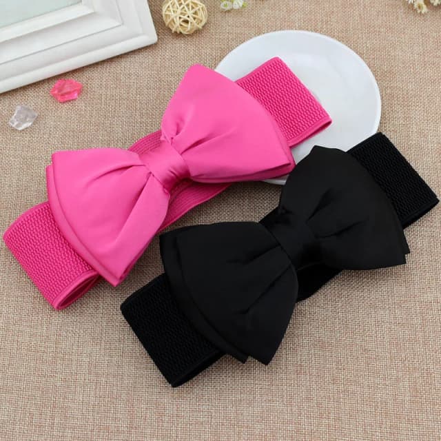 Frauen Bowknot Cummerbunds Elastische Bogen Breite Stretch Bukle Bund Gürtel Mode Mädchen Kleid Zubehör Taille Gürtel