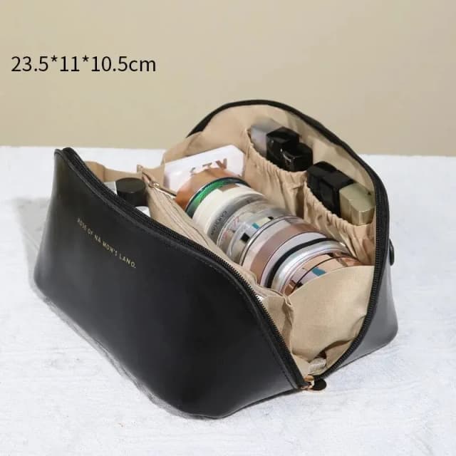 Kissen aufbewahrung tasche mit großer Kapazität, wasserdichtes PU-Leder, tragbare Schmink tasche, Reise-und Geschäfts reisen, tragbare Toiletten artikel b