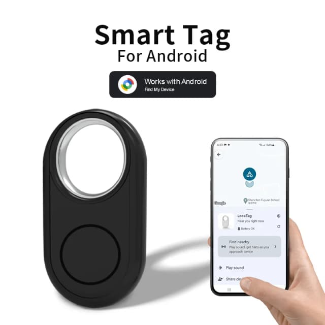 GPS-Tracker für Samsung Xiaomi Android. Arbeiten Sie mit Google Find Hub Bluetooth Locator Finder Global Positioning Anti-Lost Smart Tag
