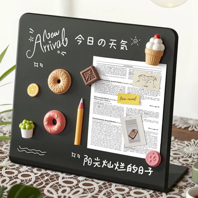 Magnetische Metall-Tafel, Vertikales DIY-Design, Desktop-Nachrichtentafel, Aufbewahrung für Anhänger und Notizen, Display-Board für Nachrichten
