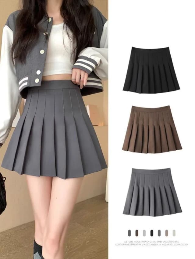 Plissierter Minirock mit Shorts für Damen, hohe Taille, A-Linie, Skater-Skort, Weiß, Schwarz, Rosa, sportliche Schuluniform, neue Mode, HotSale