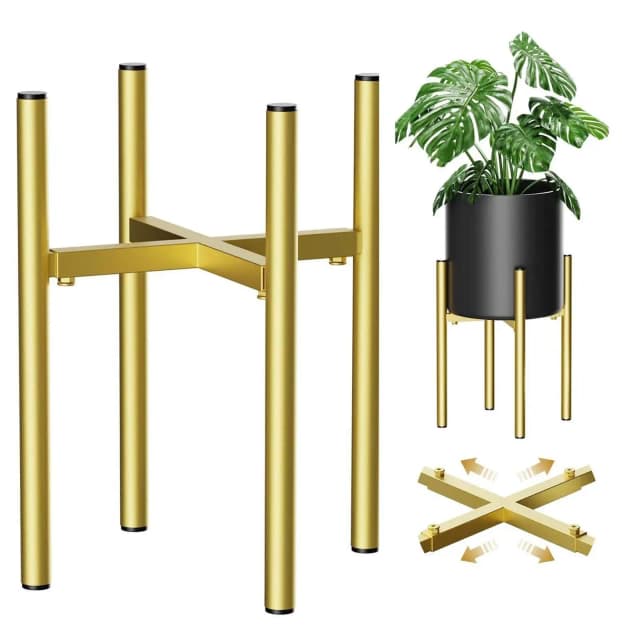 Pflanzenst änder Gold Eisen Artikel Ständer Hoch leistungs halter Rack für Balkon Wohnzimmer nach Hause passt 7 bis 12 Zoll Töpfe unterschied licher Größe Töpfe