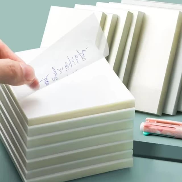 1pc 50 blätter PET Transparent Haftnotizen Perspektive Wasserdicht Klar Fluoreszenz Memo Pad Schreibwaren Schule Bürobedarf