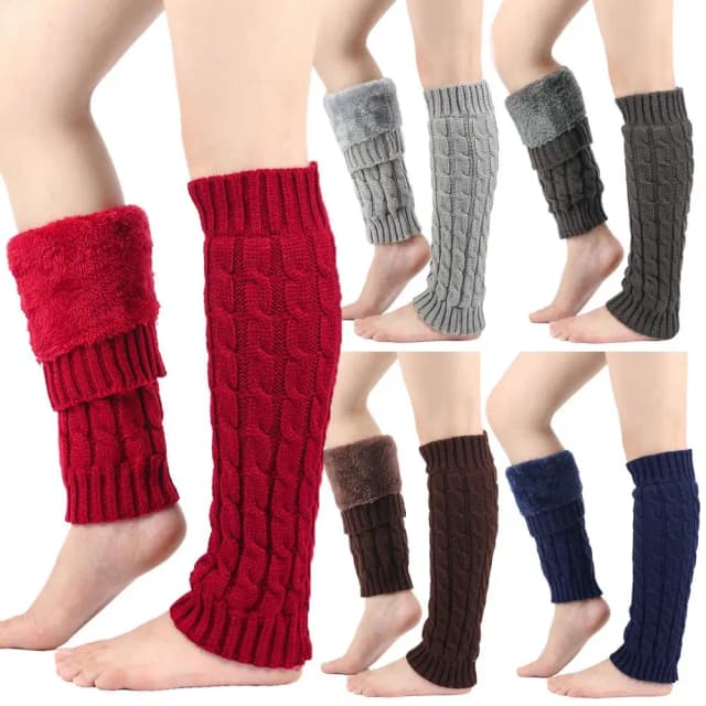 Gestrickter Beinwärmer für Damen, Winter, kurze Beinwärmer, Stiefelmanschetten, modische Thermo-Damen-Leggings, Fußwärmer