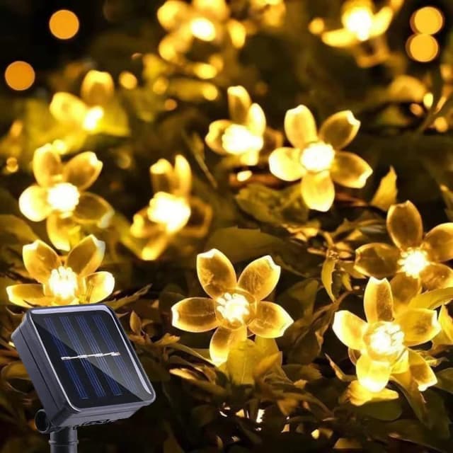 LED Solar Lichterketten Kirschblüte Girlande Lichter Outdoor Solar Garten Terrasse Dekor Lichter Weihnachten Hochzeit Party Dekoration