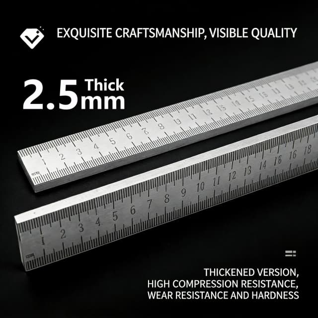 2,5mm Verstärktes Edelstahl-Lineal |   Hochfestes Auto-Sicherheitswerkzeug & Lehrer-Messlineal |   Geschmiedetes Präzisionsinstrument