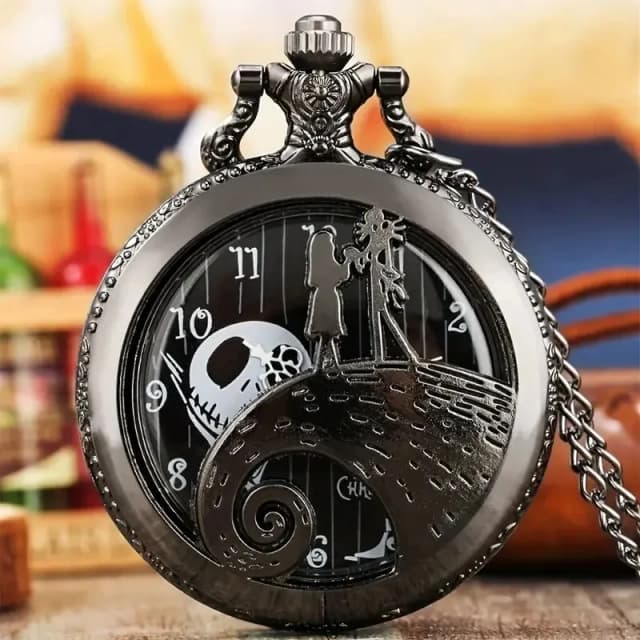 Mode liebhaber Skelett Quarz Taschenuhr mit Kette Halskette Vintage Quarz Anhänger Uhren Uhr Kette Herren Frauen